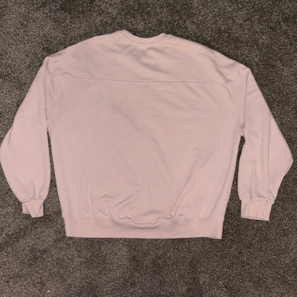 Garage Cozy Pink Crewneck Sweater with Embroidered Text - Picture 6 of 7